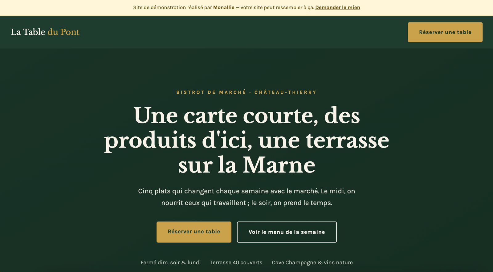 Site de La Table du Pont, bistrot à Château-Thierry